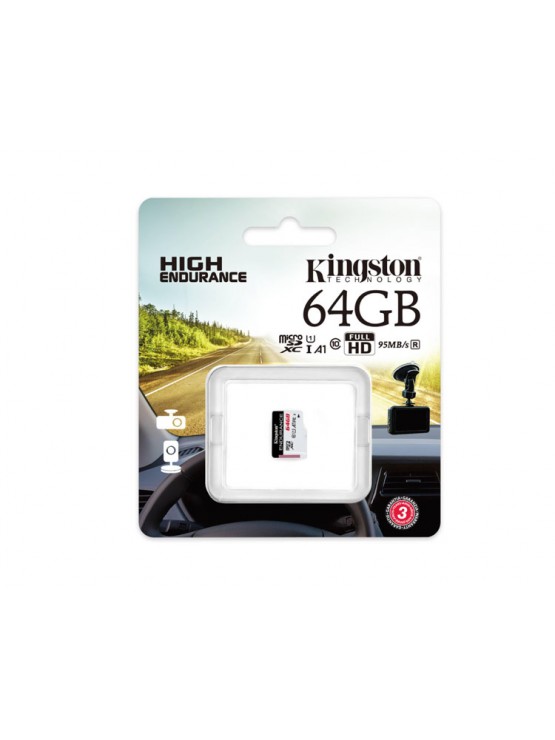 მეხსიერების ბარათი: Kingston HIGHT ENDURANCE MicroSDXC 64GB UHS-I U1 Class 10 - SDCE/64GB