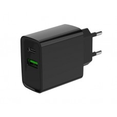 დამტენი: Gembird TA-UC-PDQC20-01-BK 2-port 20W USB Fast Charger Black