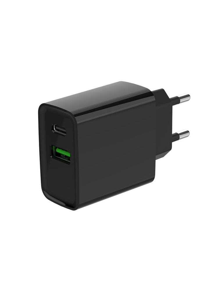 დამტენი: Gembird TA-UC-PDQC20-01-BK 2-port 20W USB Fast Charger Black