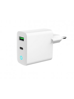 დამტენი: Gembird TA-UC-PDQC20L-W-01 2-port 20W USB Fast Charger LED White