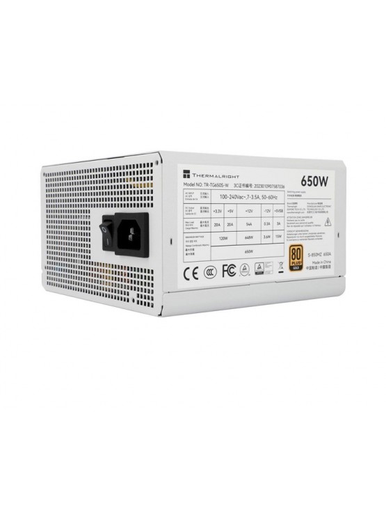 კვების ბლოკი: THERMALRIGHT 650W 80 Plus Gold PSU White - TR-TG650S-W