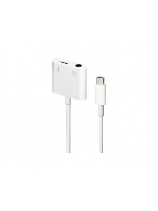 ადაპტერი: Gembird A-CM-3.5FP-01 Audio adapter cable USB Type-C to 3.5mm+power socket White