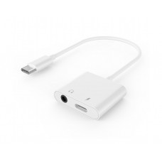 ადაპტერი: Gembird A-CM-3.5FP-01 Audio adapter cable USB Type-C to 3.5mm+power socket White