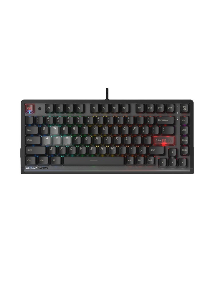 კლავიატურა: A4Tech Bloody LK70 Light Strike Speed Neon Gaming Keyboard Ash Black
