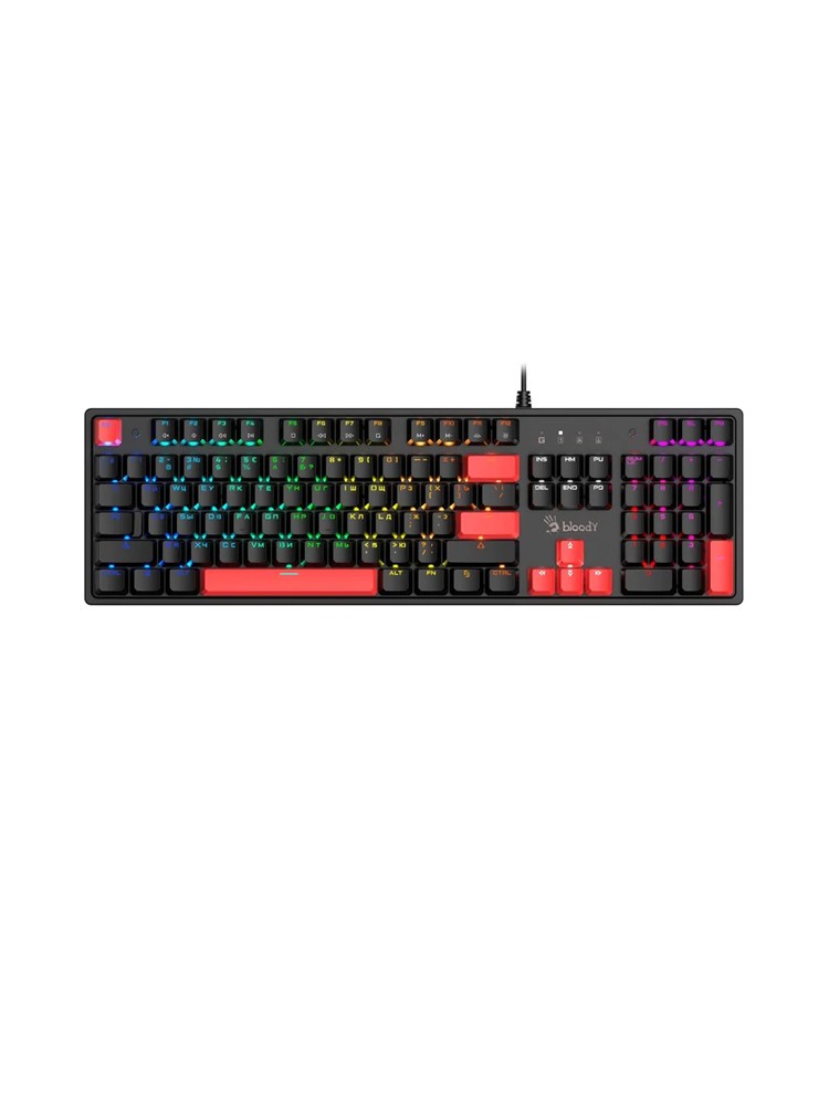 კლავიატურა: A4Tech Bloody S520N Mechanical Red Plus Switch RGB Gaming Keyboard Fire Black
