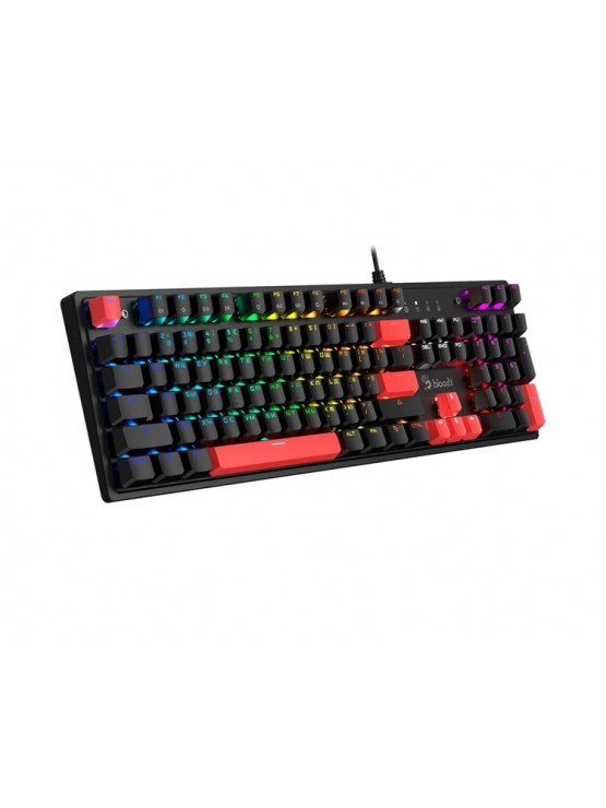 კლავიატურა: A4Tech Bloody S520N Mechanical Red Plus Switch RGB Gaming Keyboard Fire Black