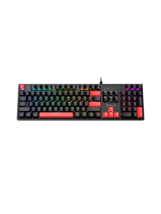 კლავიატურა: A4Tech Bloody S520N Mechanical Red Plus Switch RGB Gaming Keyboard Fire Black