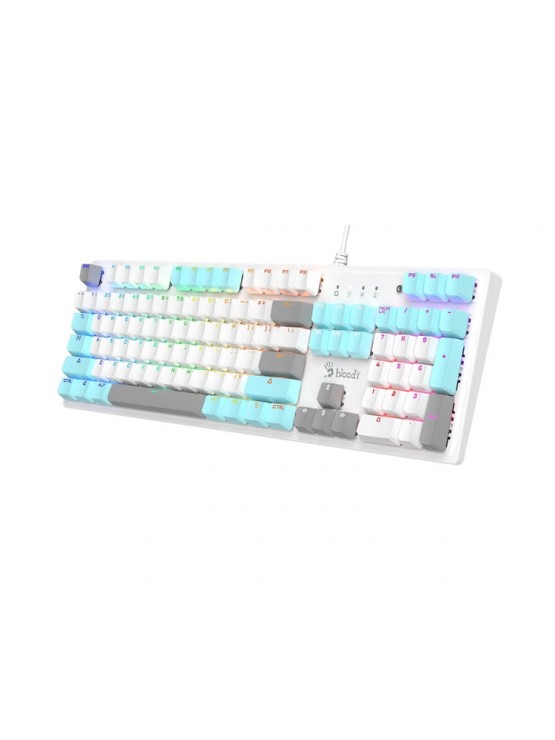 კლავიატურა: A4Tech Bloody S520N Mechanical BLMS Blue Switch RGB Gaming Keyboard Icy White