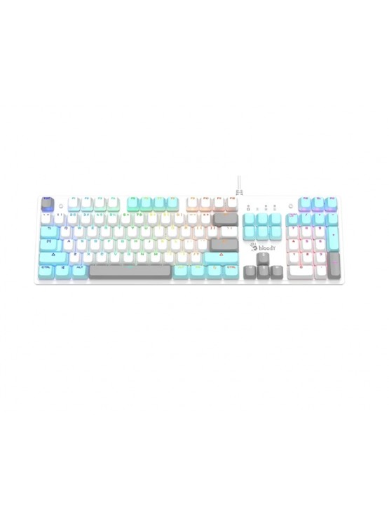 კლავიატურა: A4Tech Bloody S520N Mechanical BLMS Blue Switch RGB Gaming Keyboard Icy White