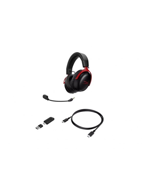 ყურსასმენი: HyperX Cloud III S Wireless Gaming Headset Black/Red - A59Z0AA