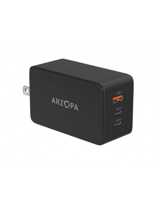 დამტენი: Arzopa C65 GaN Fast Charger USB/2xUSB-C 65W