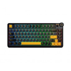 კლავიატურა: AULA AU75 Gasket Wireless Mechanical Keyboard Black/GrayYellow (Star Vector Switch)