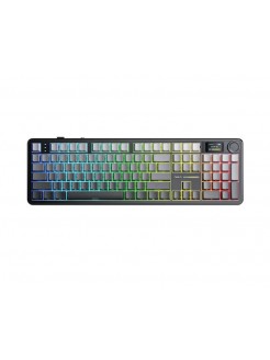 კლავიატურა: AULA F108PRO RGB Wireless Mechanical Keyboard side-engraved keycaps Gradient Gray (ZEPHYR Switch V3)