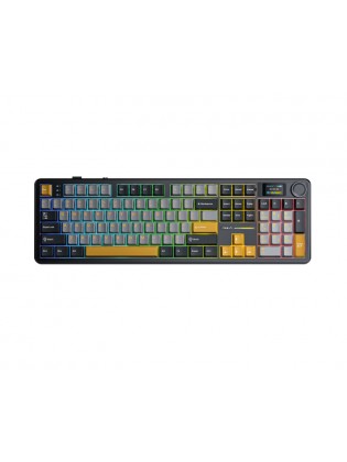 კლავიატურა: AULA F108PRO RGB Wireless Mechanical Keyboard Gray/Yellow (Reaper switch)