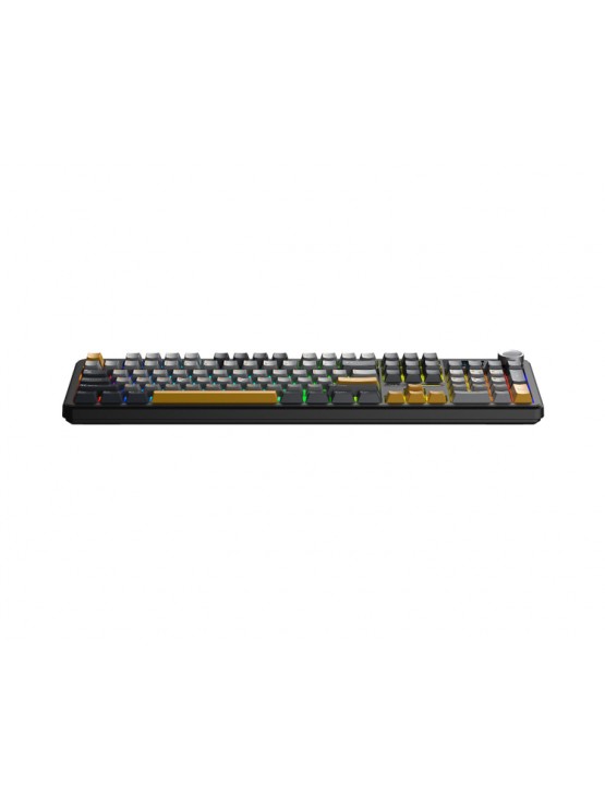 კლავიატურა: AULA F108PRO RGB Wireless Mechanical Keyboard Gray/Yellow (Reaper switch)