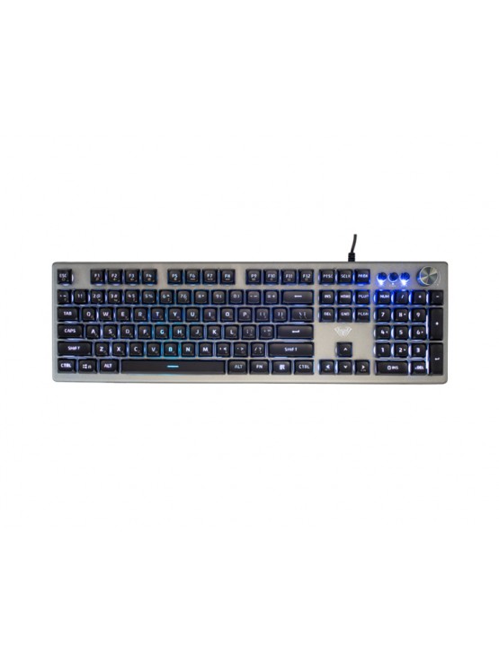 კლავიატურა: AULA F2028 Wired RGB Keyboard Gray/Black keycap