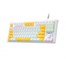 კლავიატურა: AULA F3032 LED Wired Gaming Mechanical Keyboard White (Red Switch)