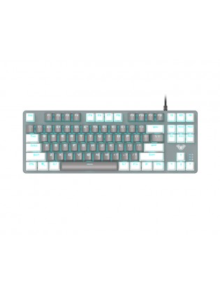 კლავიატურა: AULA F3287 RGB Wired Gaming Mechanical Keyboard Grey/White keycaps (Blue Switch)