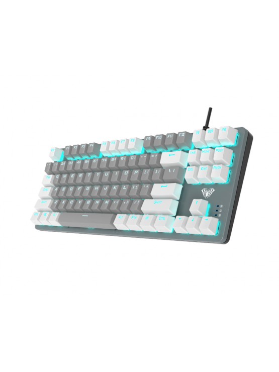 კლავიატურა: AULA F3287 RGB Wired Gaming Mechanical Keyboard Grey/White keycaps (Blue Switch)