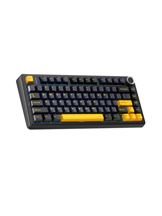 კლავიატურა: AULA F75 Gasket Wireless Mechanical Keyboard Black/Gray/Yellow (Reaper Switch)