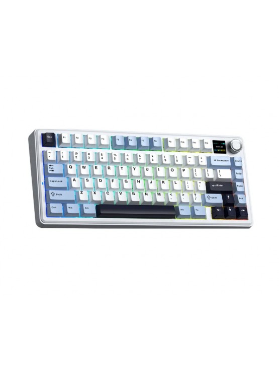 კლავიატურა: AULA F75MAX Gasket Wireless Mechanical Keyboard Glacier Blue/White/Purple (Reaper Switch)
