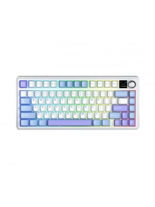 კლავიატურა: AULA F75MAX Gasket Wireless Mechanical Keyboard White/Blue/Purple (Reaper Switch)