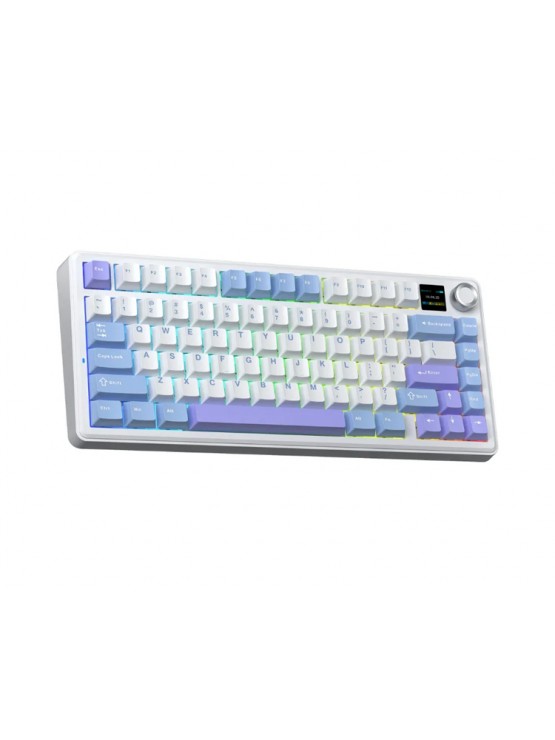 კლავიატურა: AULA F75MAX Gasket Wireless Mechanical Keyboard White/Blue/Purple (Reaper Switch)