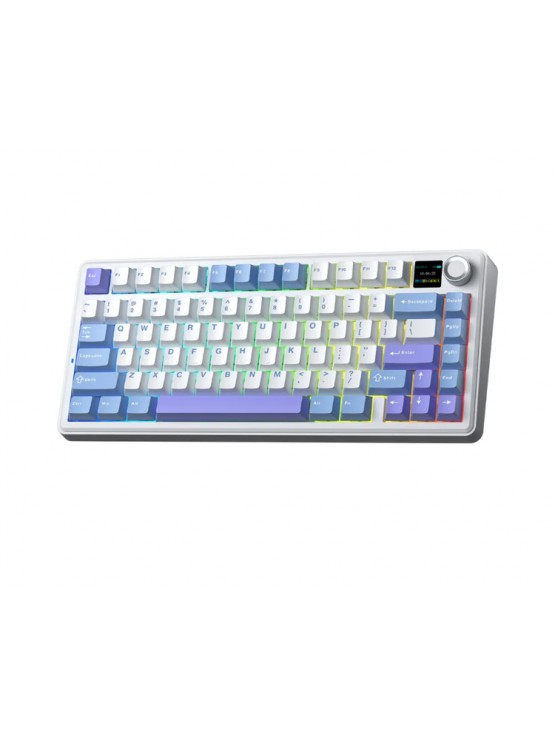 კლავიატურა: AULA F75MAX Gasket Wireless Mechanical Keyboard White/Blue/Purple (Reaper Switch)