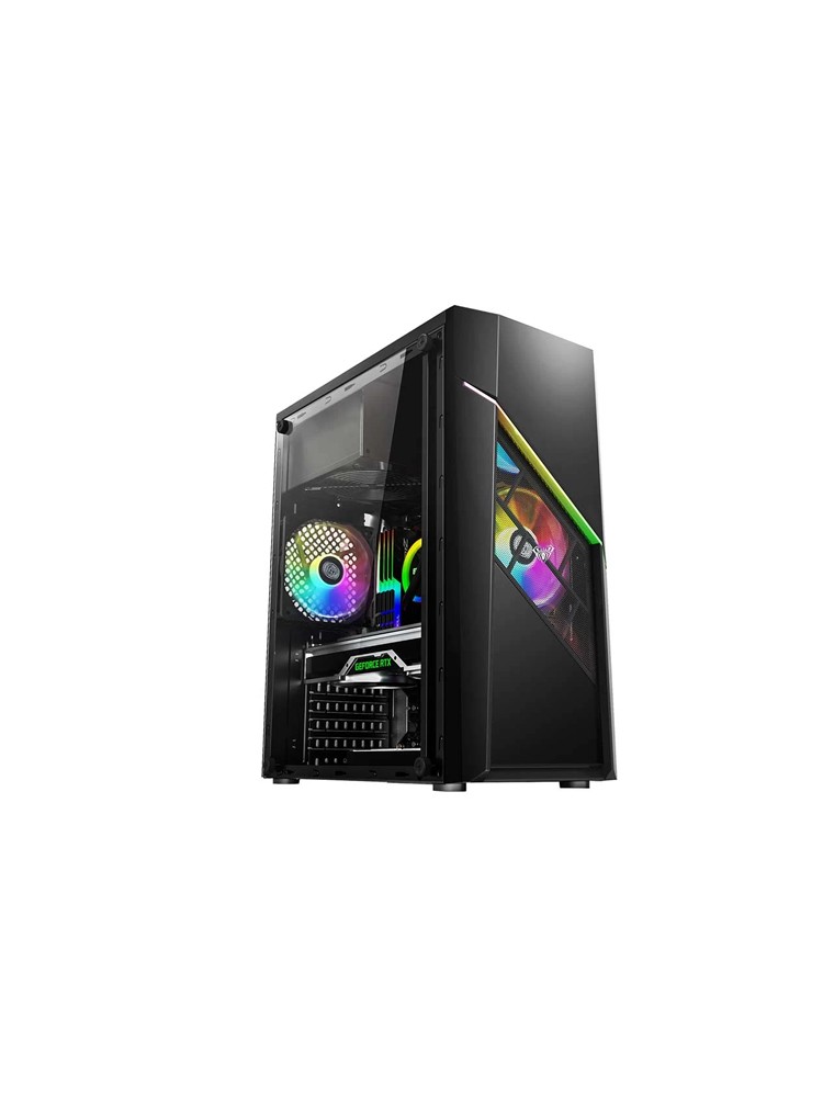 ქეისი: AULA FZ003 4x120mm RGB Fans Mid Tower Black