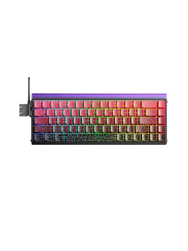 კლავიატურა: AULA HERO 68 RGB Wired Gaming Keyboard side-engraved keycaps Gradient Black/Red (Dragon King Magnetic Switch)