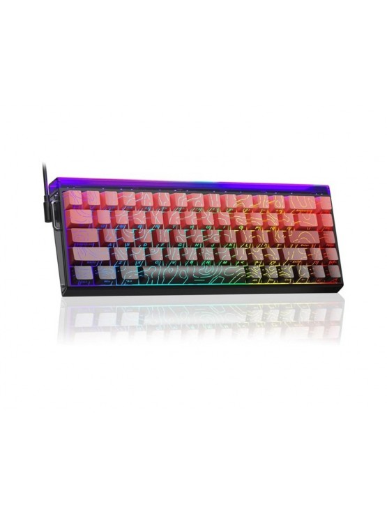 კლავიატურა: AULA HERO 68 RGB Wired Gaming Keyboard side-engraved keycaps Gradient Black/Red (Dragon King Magnetic Switch)