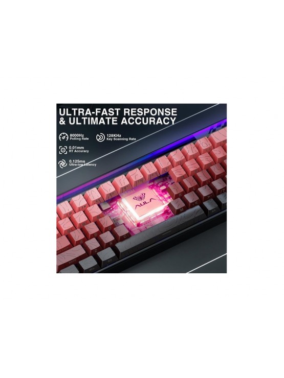 კლავიატურა: AULA HERO 68 RGB Wired Gaming Keyboard side-engraved keycaps Gradient Black/Red (Dragon King Magnetic Switch)
