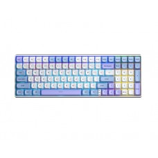 კლავიატურა: AULA S100Pro Rechargeable Wireless Mechanical Keyboard White/Blue/Dark Purple (Red Switch)