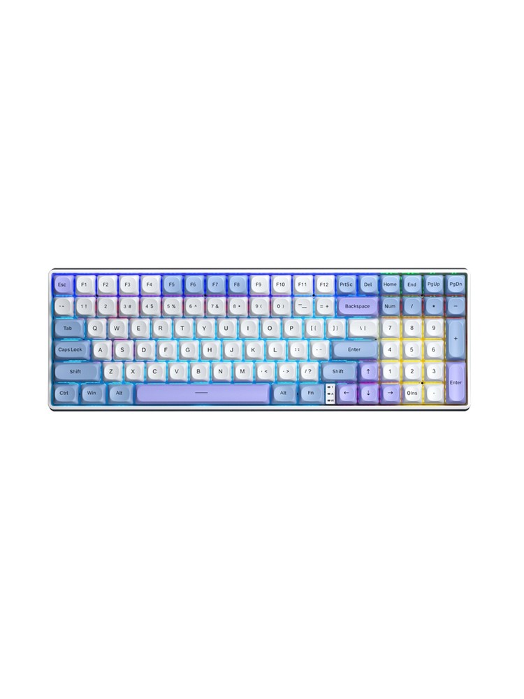 კლავიატურა: AULA S100Pro Rechargeable Wireless Mechanical Keyboard White/Blue/Dark Purple (Red Switch)