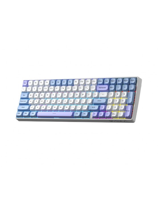 კლავიატურა: AULA S100Pro Rechargeable Wireless Mechanical Keyboard White/Blue/Dark Purple (Red Switch)