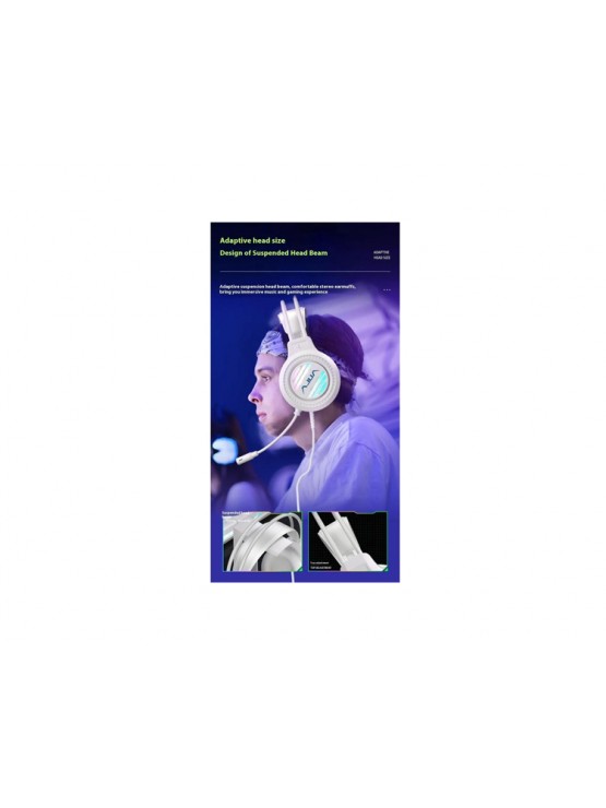 ყურსასმენი: AULA S606 RGB Wired Gaming Headset White