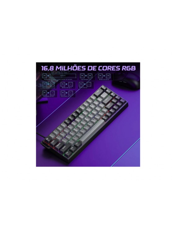 კლავიატურა: AULA WIN68 HE Pro RGB Wired Gaming Keyboard Light Grey/Dark grey (Meteor Magnetic Switch)