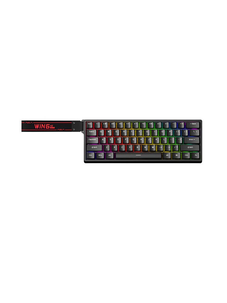 კლავიატურა: AULA WIN60 HE RGB Wired Gaming Keyboard Black (Graywood Magnetic Switch)