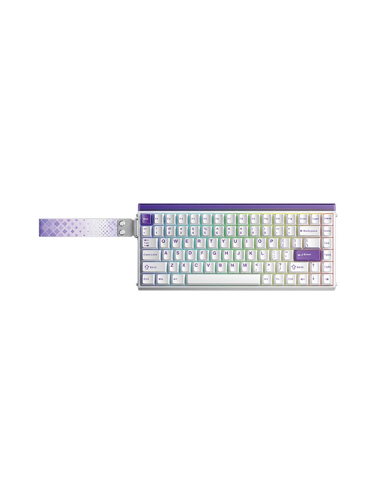 კლავიატურა: AULA HERO 84 RGB Wired Gaming Keyboard White/Purple (Black King Magnetic Switch)