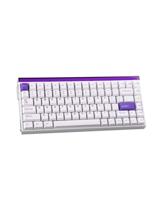 კლავიატურა: AULA HERO 84 RGB Wired Gaming Keyboard White/Purple (Black King Magnetic Switch)