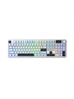 კლავიატურა: AULA F108PRO RGB Wireless Mechanical Keyboard Light Blue/White/Black Purple (Reaper switch)