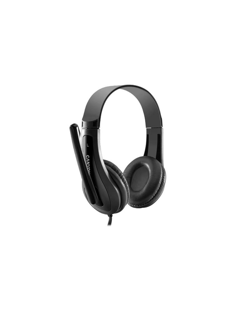 ყურსასმენი: Canyon HSC-1 Wired Headset With Mic Black - CNS-CHSC1B