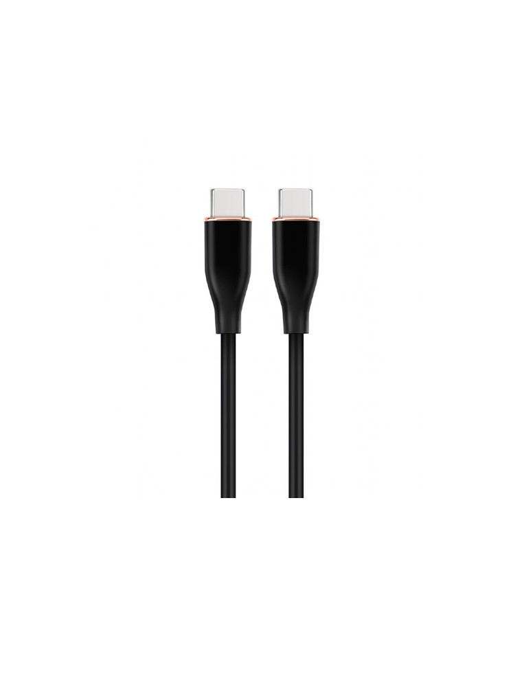 კაბელი: Gembird CC-USB2S-CMCM-1.5M-bk Premium silicon Type-C Power Delivery (PD) charging & data cable 1.5m Black