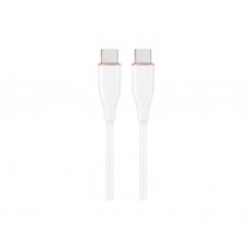 კაბელი: Gembird CC-USB2S-CMCM-1.5M-w Premium silicon Type-C Power Delivery (PD) charging & data cable 1.5m White