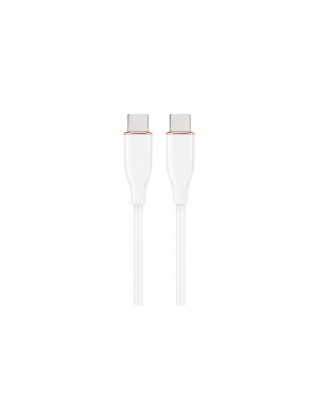 კაბელი: Gembird CC-USB2S-CMCM-1.5M-w Premium silicon Type-C Power Delivery (PD) charging & data cable 1.5m White