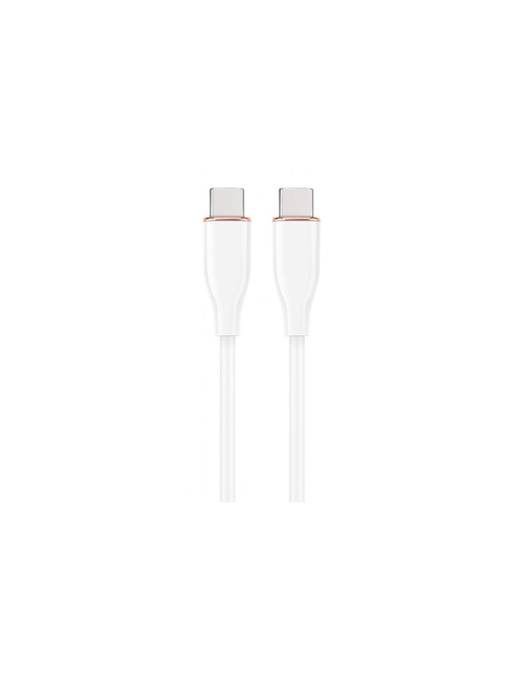 კაბელი: Gembird CC-USB2S-CMCM-1.5M-w Premium silicon Type-C Power Delivery (PD) charging & data cable 1.5m White