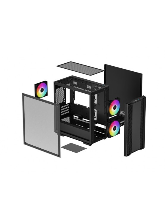 ქეისი: DeepCool CC360 ARGB 3x120mm ARGB Fans Mid-Tower Black