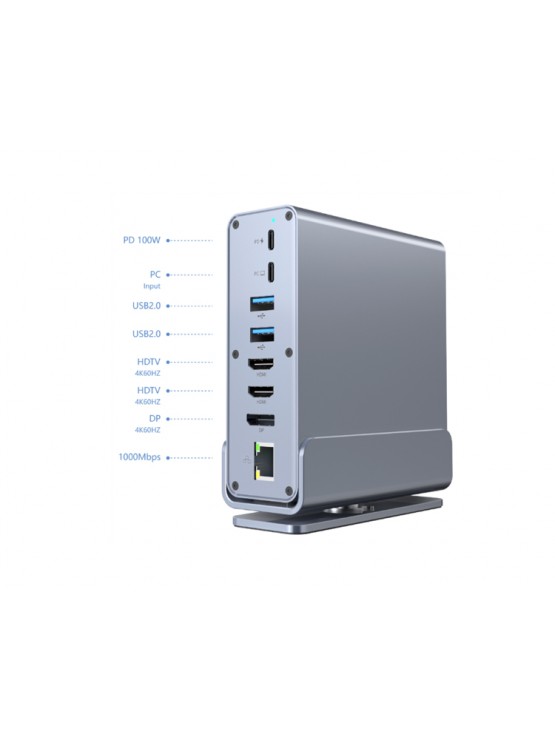 დოქ სადგური: Gembird A-CF-COMBO15-01 USB Type-C 15-in-1 multi-port Adapter