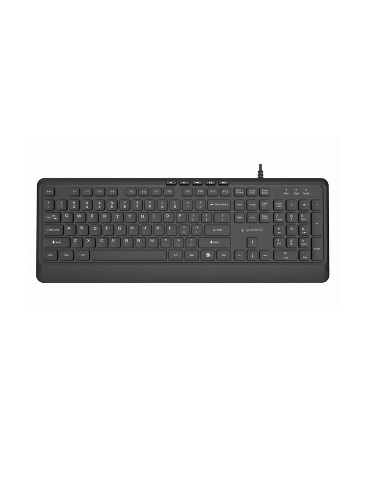 კლავიატურა: Gembird KB-MCH-05 Slim wired multimedia keyboard US layout Black