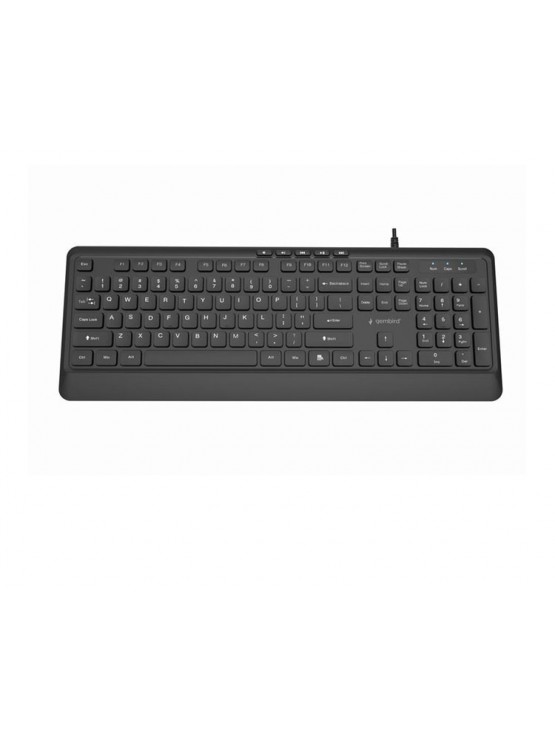 კლავიატურა: Gembird KB-MCH-05 Slim wired multimedia keyboard US layout Black